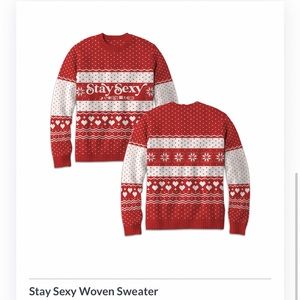 MFM Podcast Woven Holiday Sweater